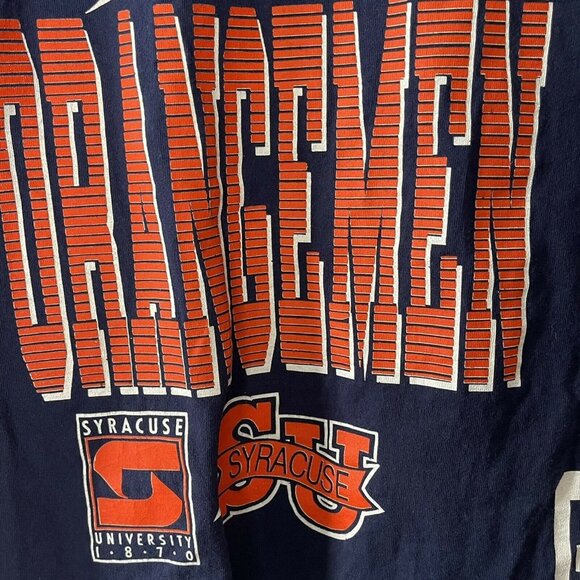 Vintage Syracuse University Orangemen T-shirt USA Large 2 Sided Graphic Print - Picture 11 of 12